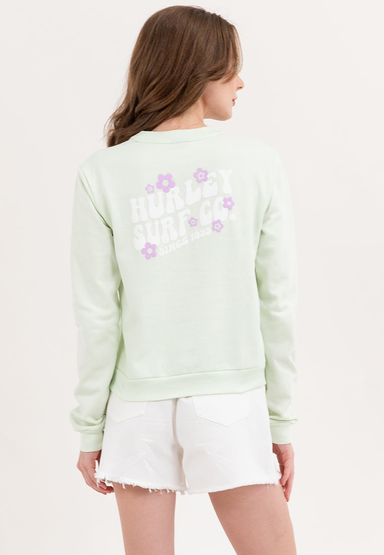 Hurley Ladies Canary Green Sweatshirt