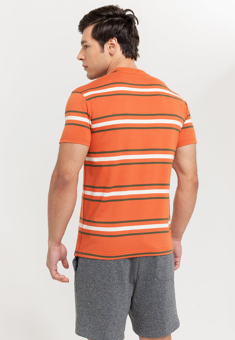 Hurley Men's Spicy Orange Striped Tee