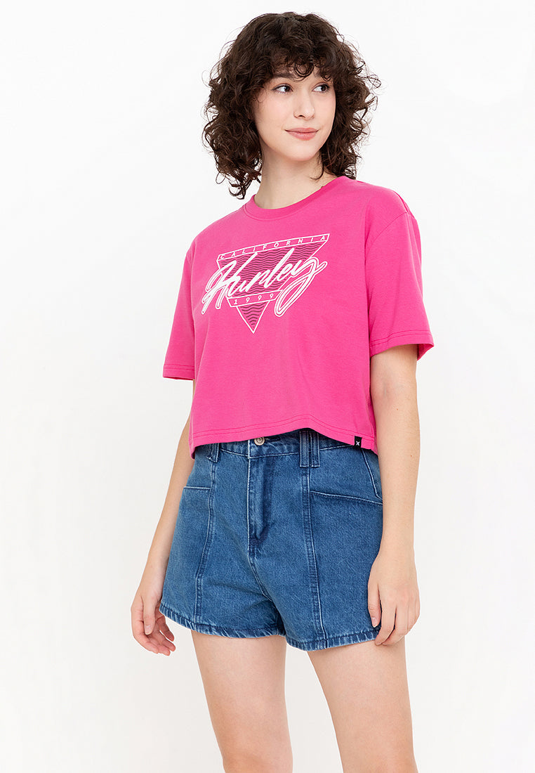 Ladies Hurley Vintage Pink Boxy Tee