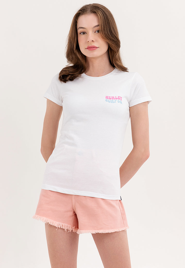 High Tides Good Vibes Ladies Off White Graphic Tee