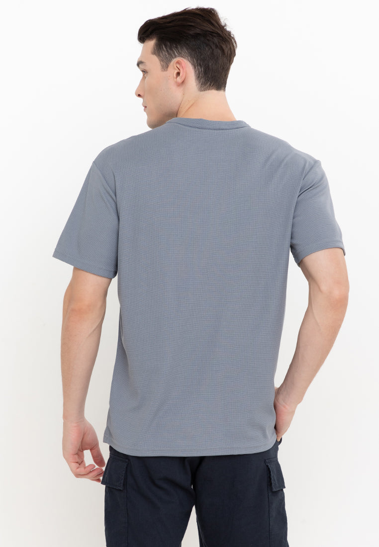 Hurley Men's Blue Gray Loose Pocket Tee