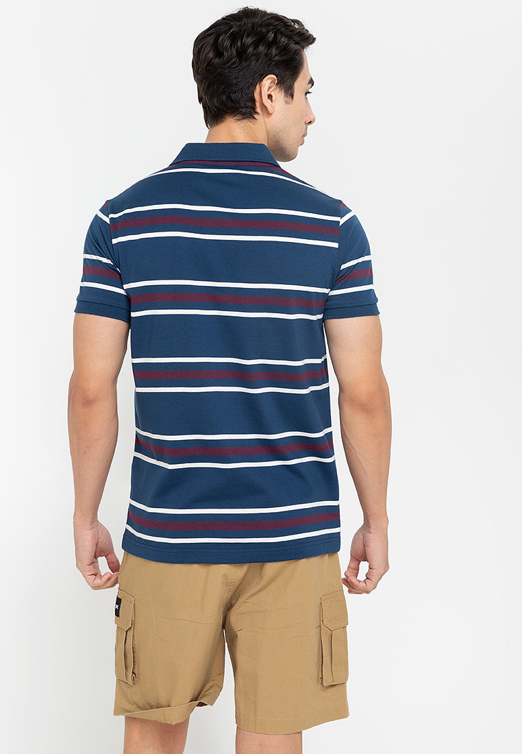 Hurley Men's Blue Striped Poloshirt